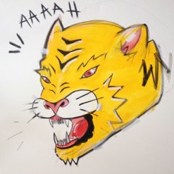 Tiger Head<br />Acrylic on Canvas<br />76cm x 76cm
