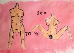 Sex Toys<br />Acrylic on Paper<br />21cm x 29.7cm